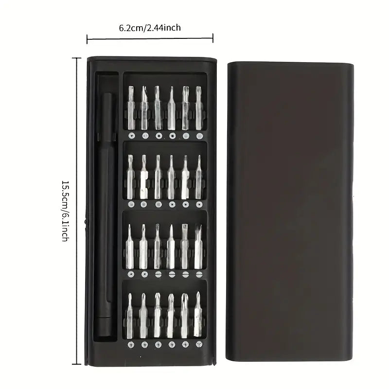 Mini Tournevis de Précision avec Embouts Magnétiques – Kit 24 en 1 pour Électronique, Smartphone et Montre – Collection Boîtes à Outils et Accessoires
