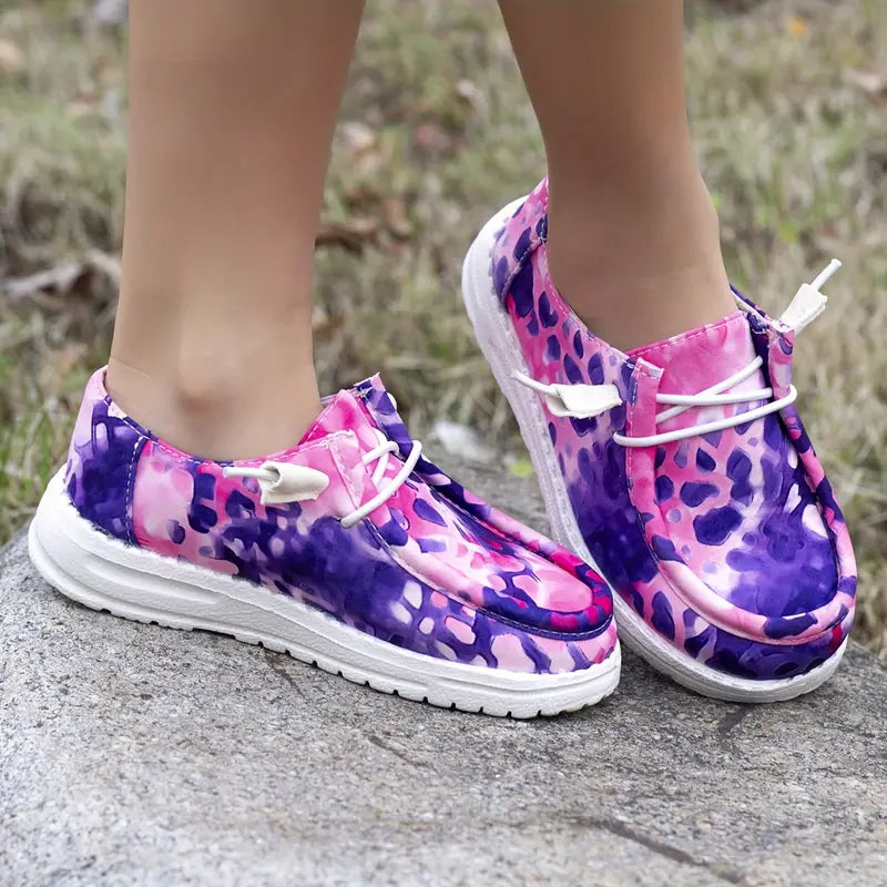 Mocassins fille colorés arc-en-ciel – Chaussures sans lacets légères et confortables pour enfant