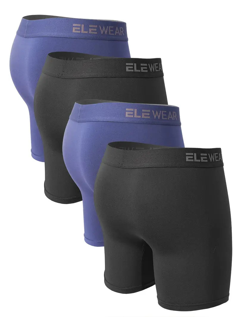 Pack de 4 Boxers Homme Noirs – Sous-vêtements Classiques et Confortables en Coton Stretch