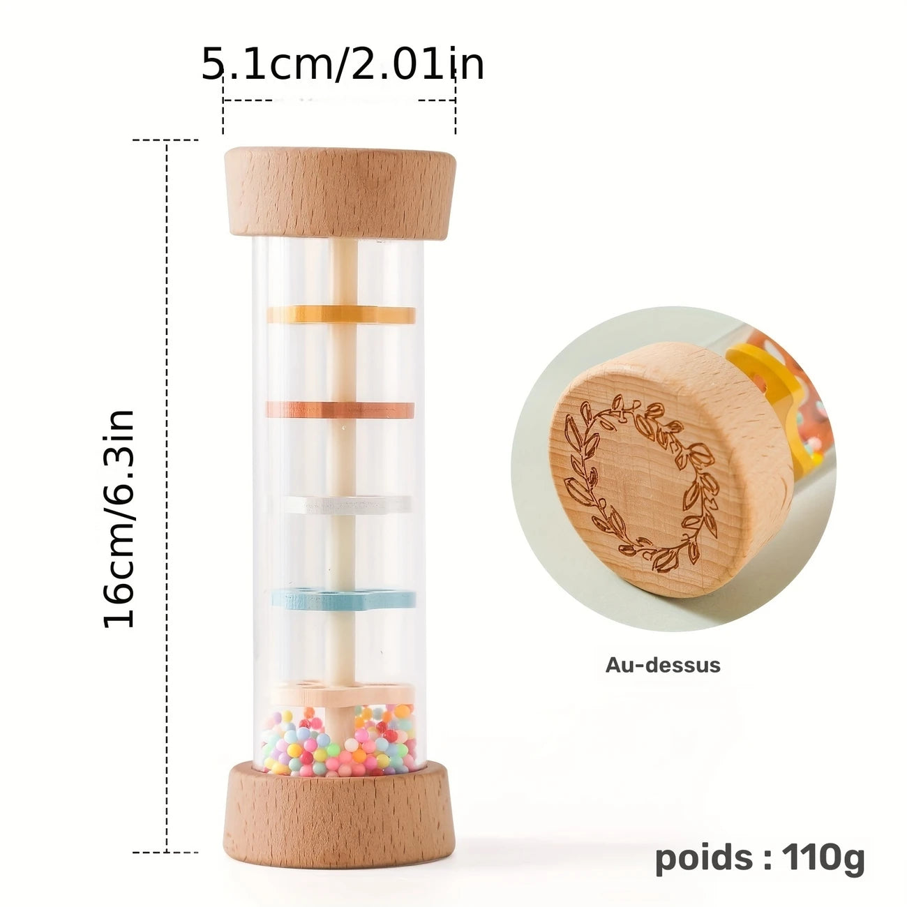 Bâton de Pluie Sensoriel – Instrument Musical Éveil Bébé et Relaxation Sonore