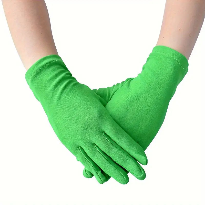Gants femme élégants en tissu bleu – Accessoire chic pour soirées, cérémonies et spectacles