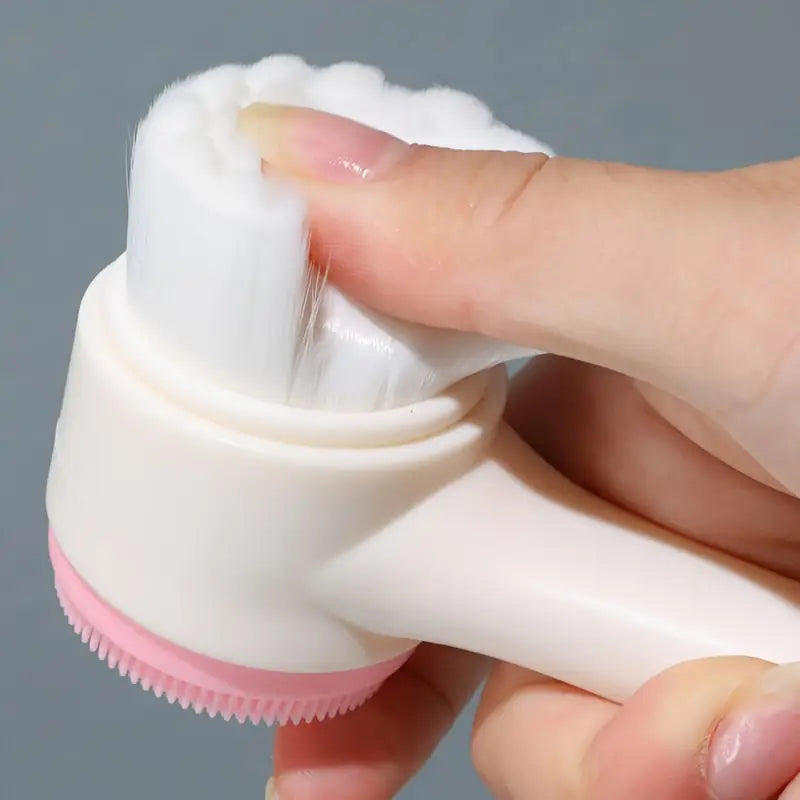 Brosse Nettoyante Visage 2 en 1 – Poils Doux & Picots Silicone pour Nettoyage en Profondeur et Massage