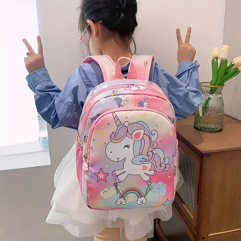 Sac à Dos Enfant Licorne – Cartable Maternelle Fille avec Motifs Arc-en-Ciel et Étoiles, Léger et Confortable