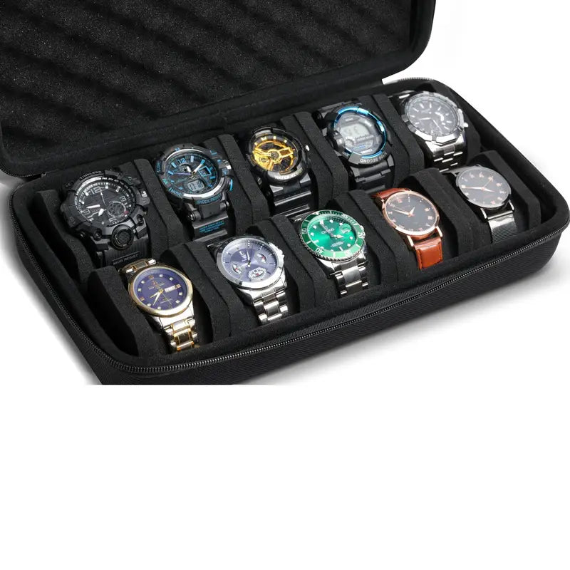 Mallette de rangement pour montres 12 emplacements – Étui rigide de protection pour collection
