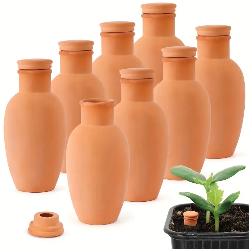 Ollas d’Arrosage Automatique en Terre Cuite  Kit Écologique pour Irrigation Lente des Plantes et Jardinières
