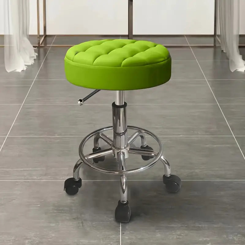 Tabouret de Travail à Roulettes Réglable – Siège Rembourré Pivotant pour Salon, Bureau et Atelier