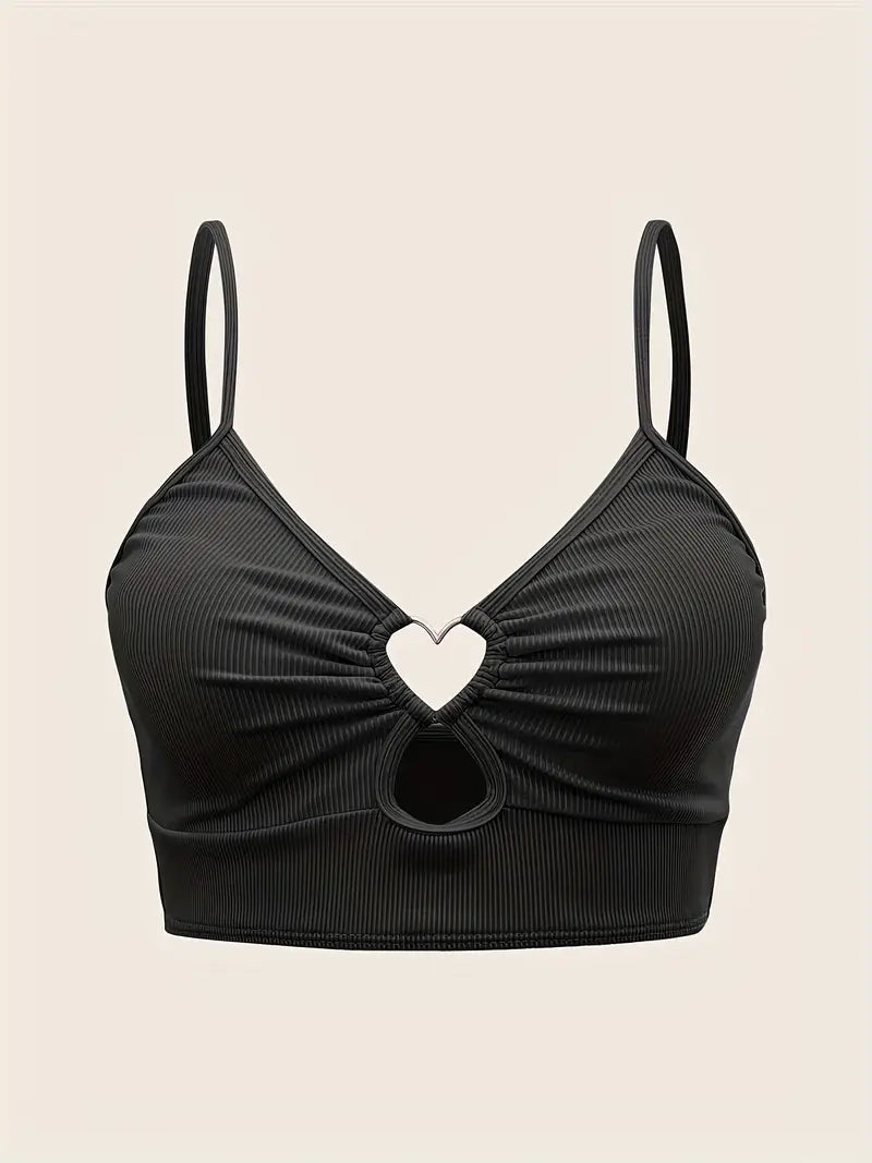 Haut de tankini à découpe cœur – Élégance romantique pour vos journées plage