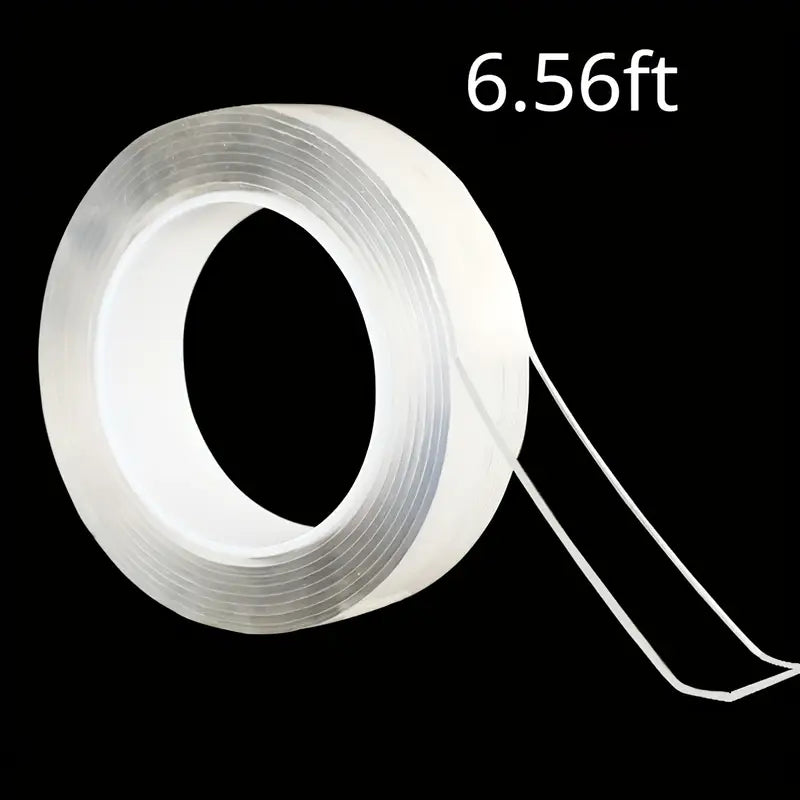 Ruban Adhésif Double Face Nano 9.8ft – Transparent, Réutilisable et Ultra Résistant pour Fixation Murale Sans Trace