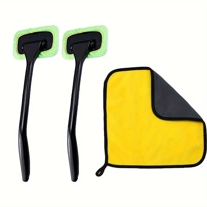 Brosse de Nettoyage Pare-Brise Voiture avec Manche Long et Chiffon Microfibre