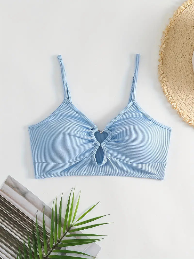 Haut de tankini à découpe cœur – Élégance romantique pour vos journées plage