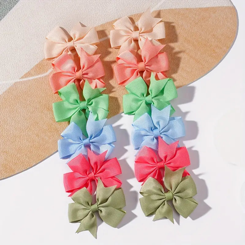 Lot de Barrettes Nœud Colorées en Tissu, Pinces Cheveux Antidérapantes et Élégantes pour Filles