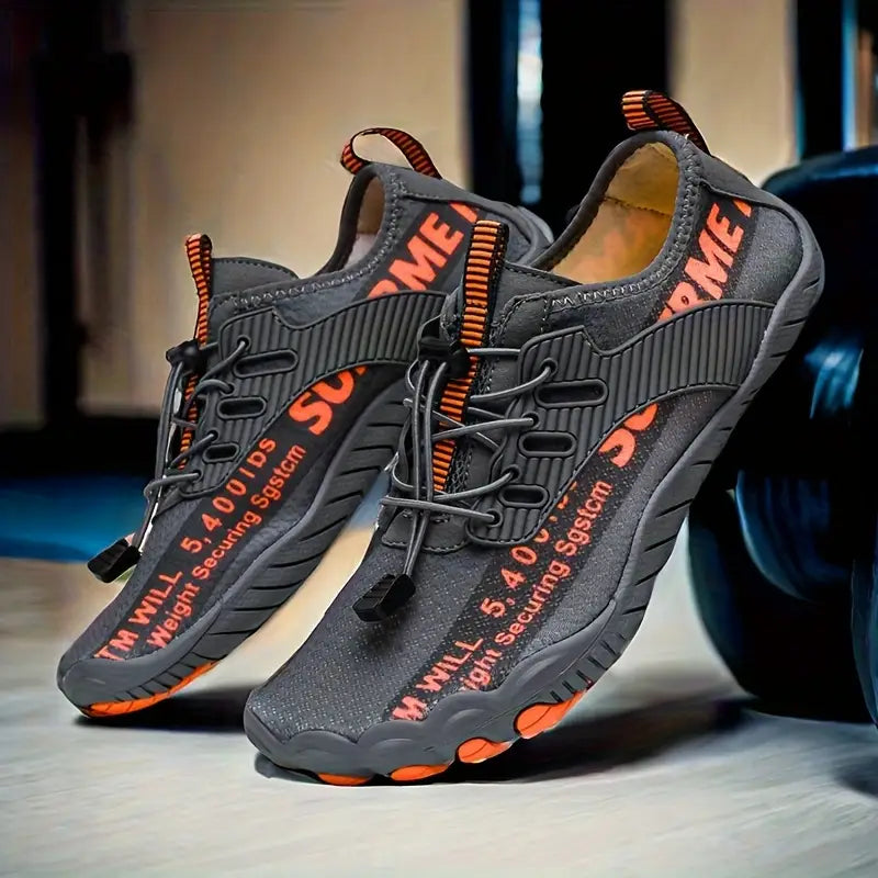 Chaussures de sport homme respirantes – Baskets légères plein air running et fitness couleur fluo