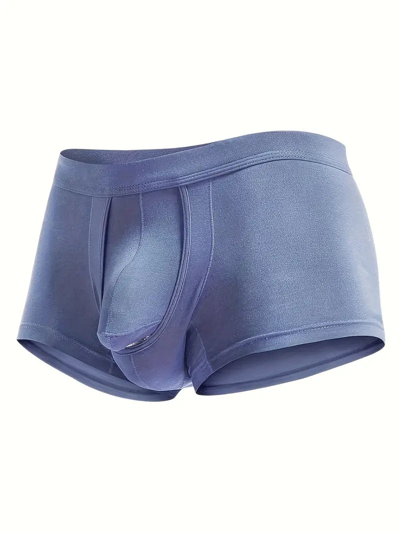 Boxer sexy homme – Sous-vêtement moulant brillant avec poche ergonomique