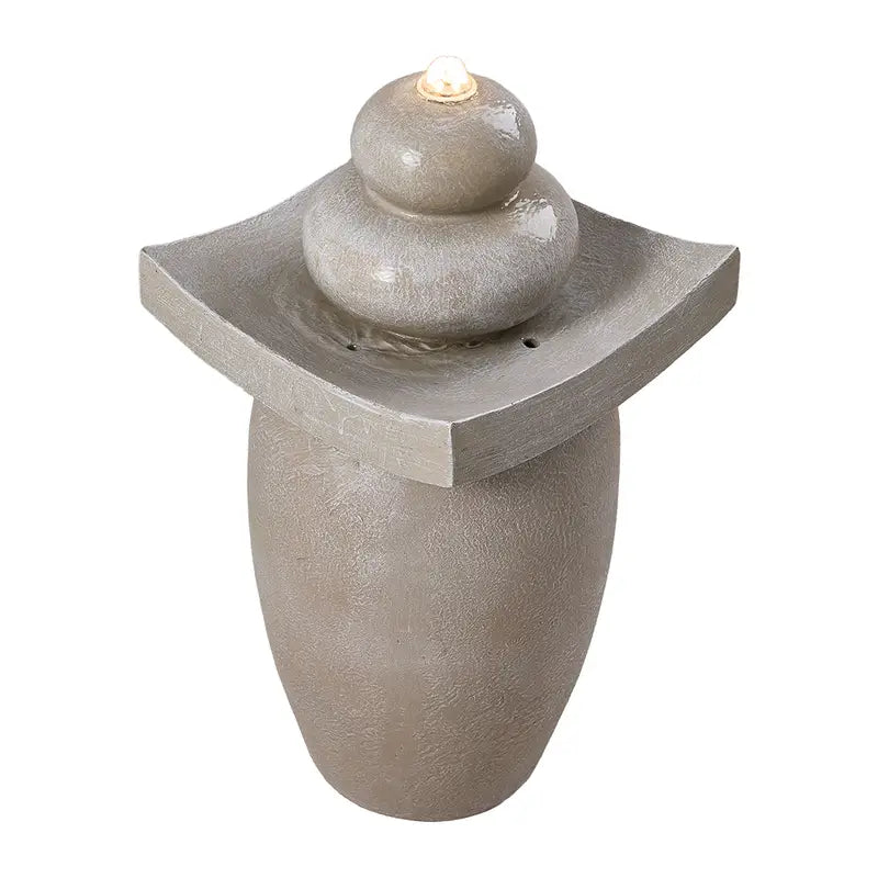 Fontaine d’extérieur zen en pierre artificielle Décoration apaisante pour jardin, terrasse et bassin