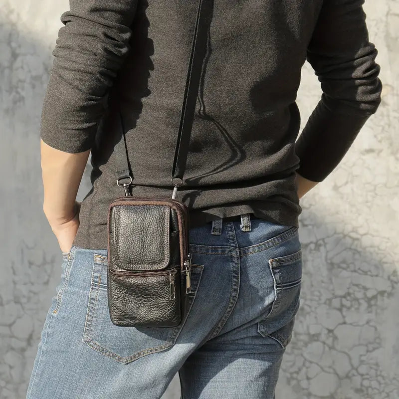 Sac Banane et Bandoulière Homme en Cuir – Compact, Léger et Élégant pour Téléphone et Accessoires