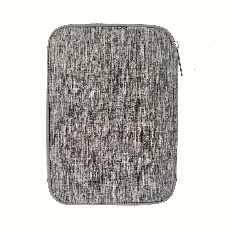 Housse de Rangement pour Tablette et Ordinateur Portable – Pochette de Protection Imperméable en Tissu Gris avec Fermeture Éclair