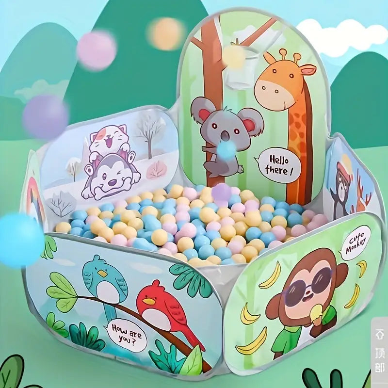 Piscine à balles pliable pour enfants avec motifs animaux – Aire de jeu intérieure et extérieure