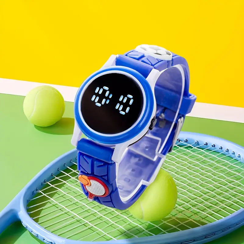Montre Digitale Enfant Garçon Noir et Blanc – Affichage LED, Bracelet Ludique et Confortable