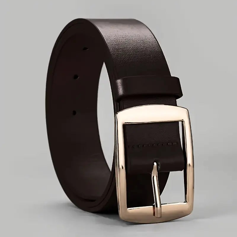 Ceinture homme en cuir véritable – Accessoire élégant avec boucle classique noire