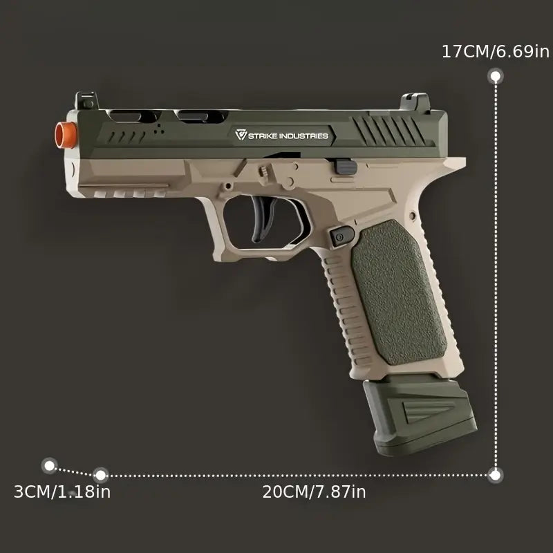 Pistolet Jouet Strike Réaliste – Réplique avec 3 Chargeurs, 18 Douilles et 100 Balles Souples