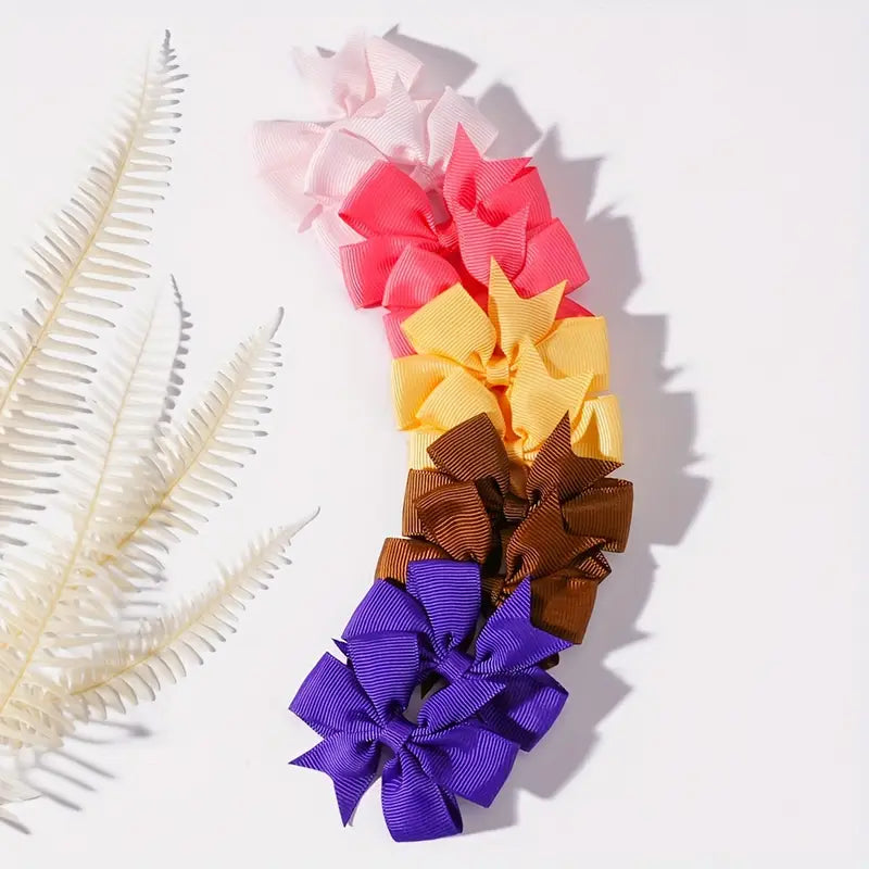 Lot de Barrettes Nœud Colorées en Tissu, Pinces Cheveux Antidérapantes et Élégantes pour Filles