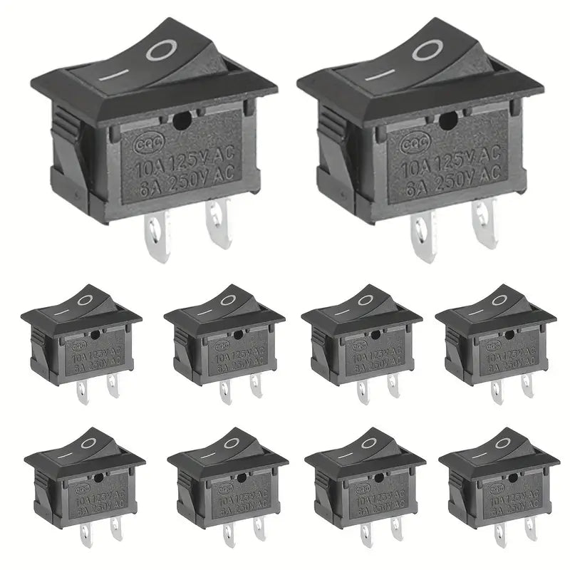 Interrupteur à Bascule Rectangulaire ON/OFF – Commutateur Électrique 2 Broches pour Électronique Industrielle