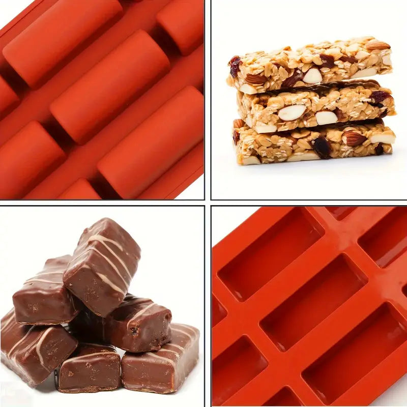 Moule en Silicone Demi-Rond pour Barres d’Alimentation – Snacks Énergétiques, Pâtisseries et Desserts Maison