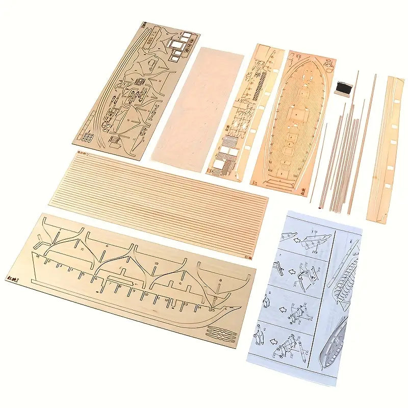 Maquette Bateau Voilier 3D en Bois – Kit de Construction Navire Historique avec Voiles, 30 cm