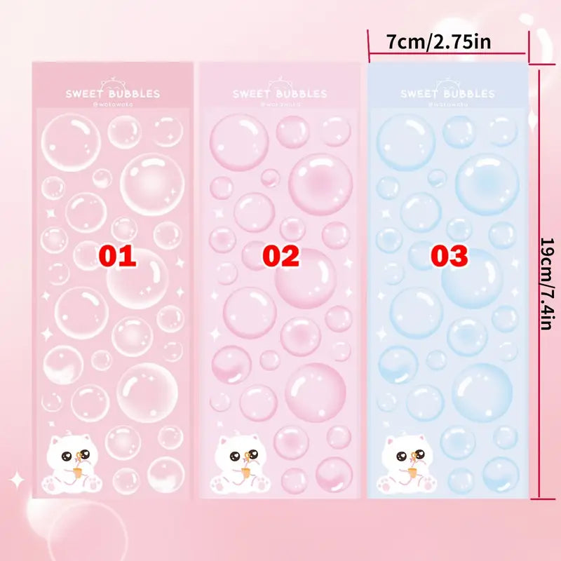 Stickers Bulles Transparentes 3D – Autocollants Décoratifs pour Scrapbooking, Journaling et Loisirs Créatifs