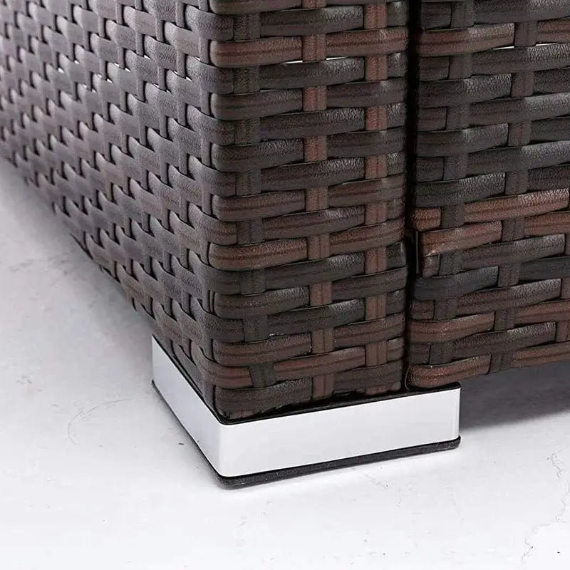 Salon de Jardin en Résine Tressée Gris – Canapé d’Angle 4 Places avec Table Basse et Coussins Déhoussables