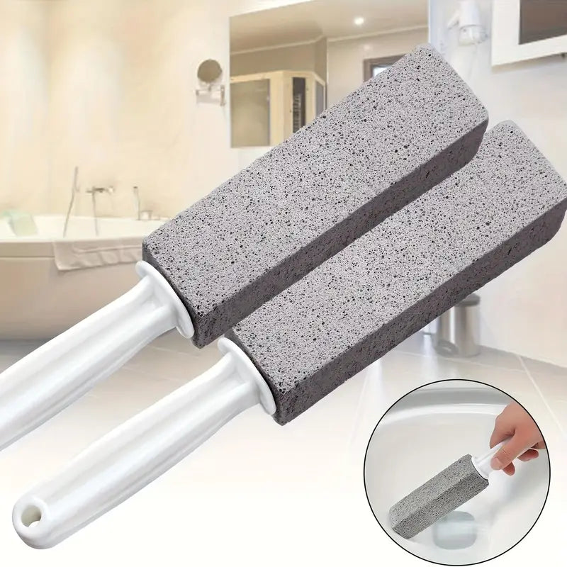 Pierre Ponce de Nettoyage avec Manche – Brosse Anti-Calcaire pour WC, Lavabo et Surfaces Incrustées
