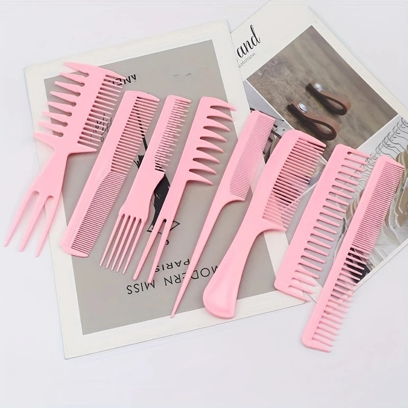 Lot de 8 Peignes Professionnels de Coiffure – Antistatiques, Résistants à la Chaleur, Idéal Salon ou Maison