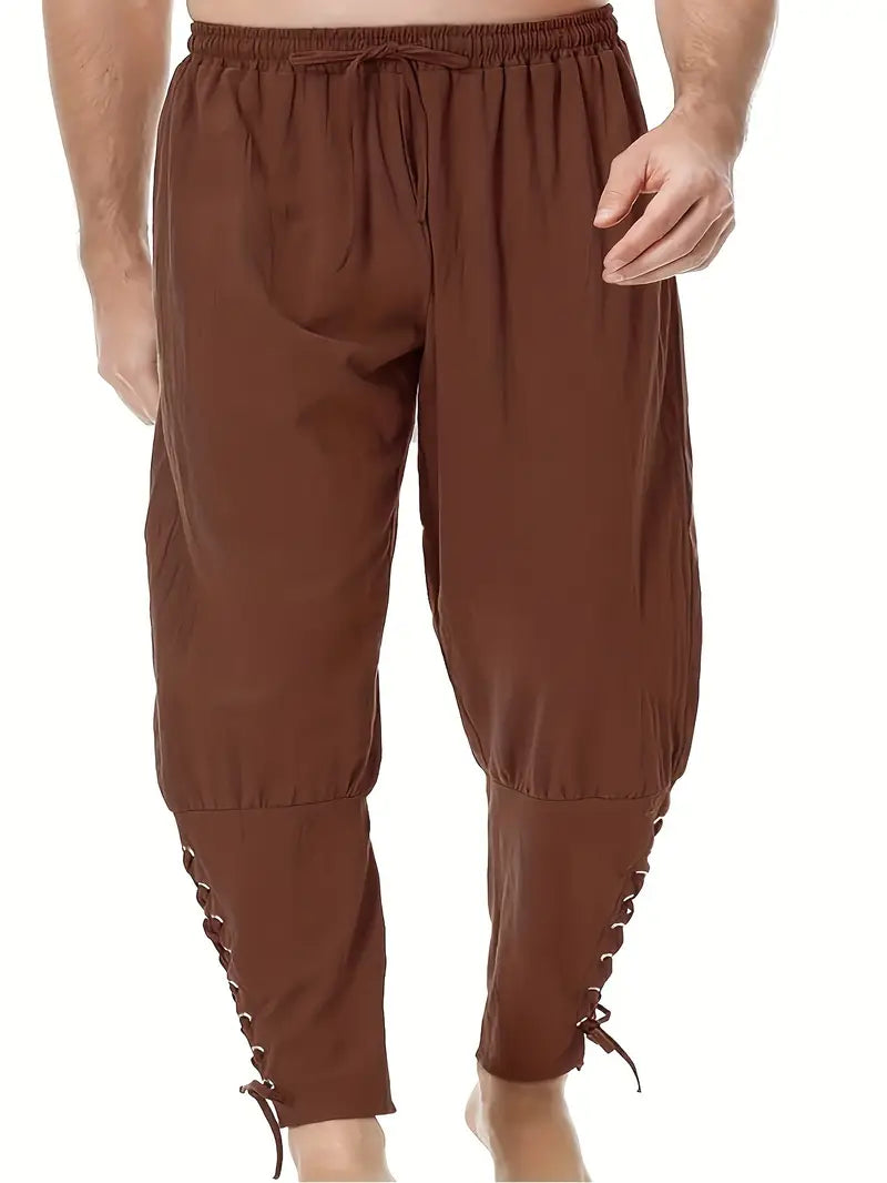 Pantalon fantaisie homme médiéval – Pantalon ample à lacets style renaissance bohème