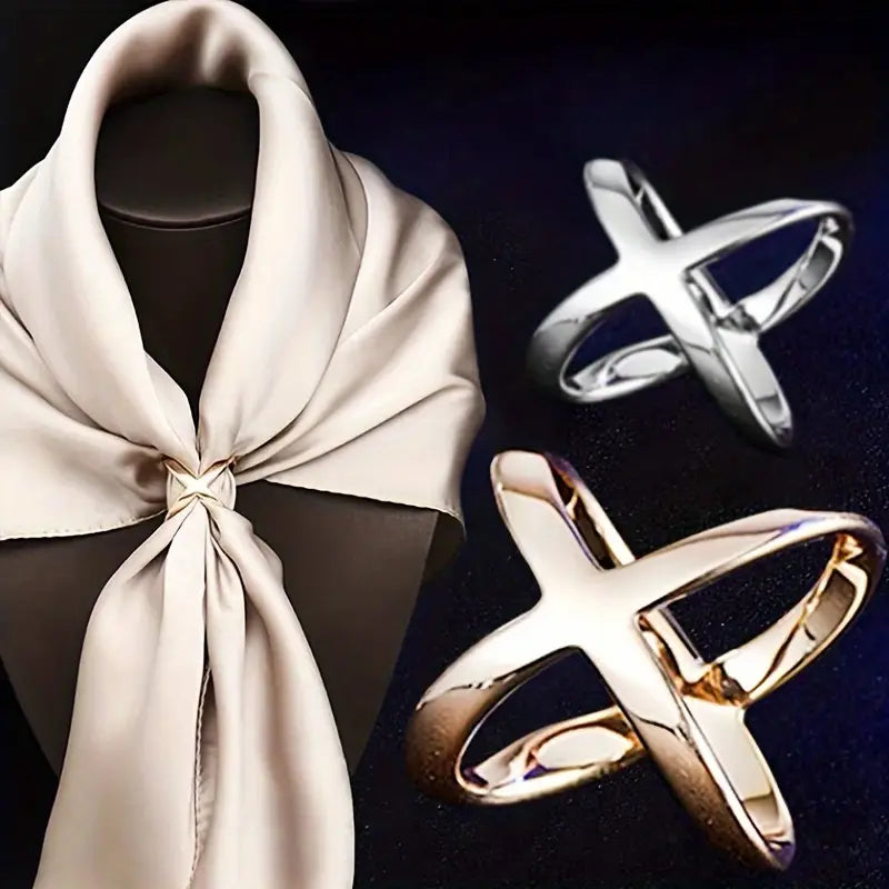 Anneaux décoratifs dorés pour foulard – Accessoires élégants pour écharpes et châles femme