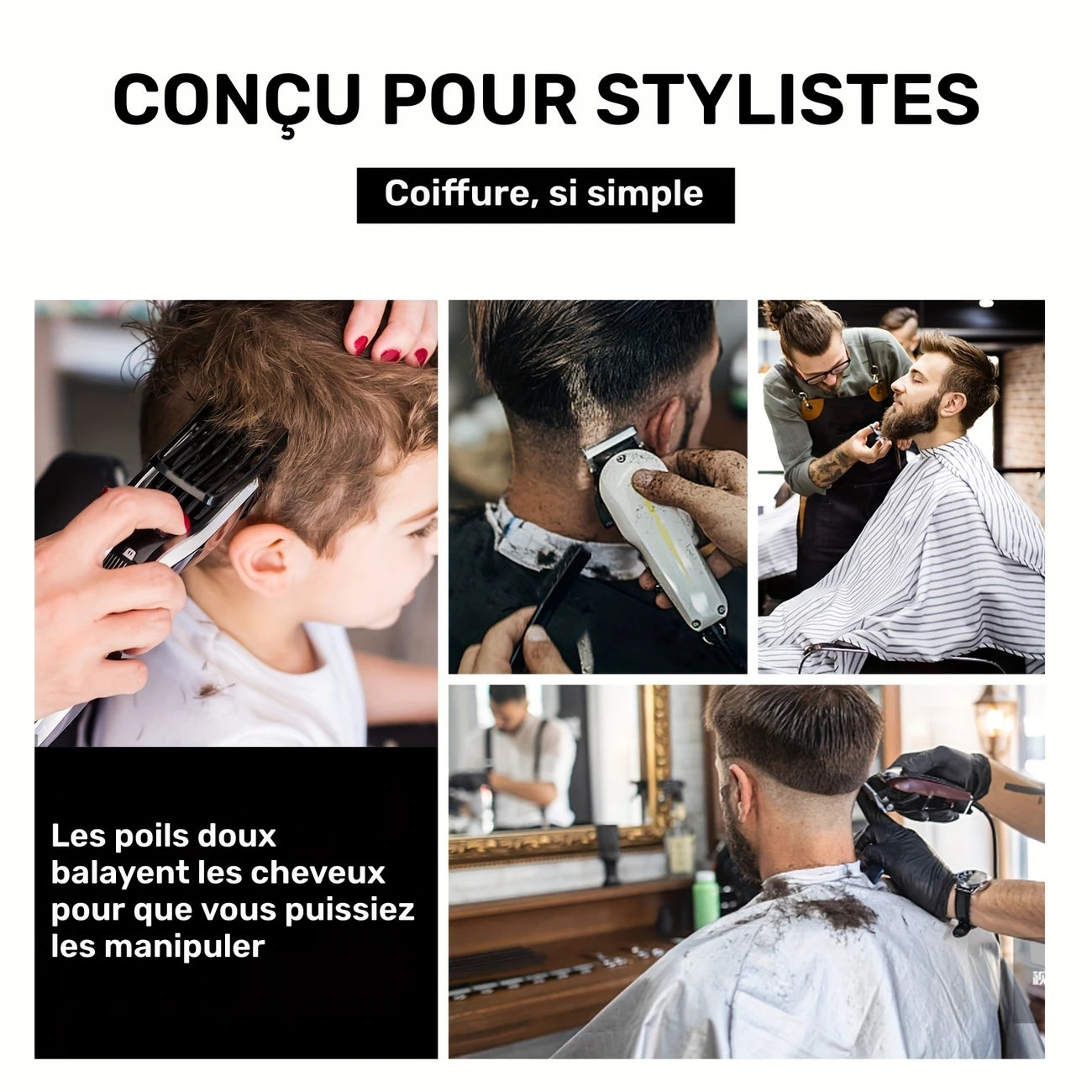 Brosse de Nettoyage Cou de Coiffeur – Brosse Poudre Anti-Chute pour Barbier et Salon de Coiffure