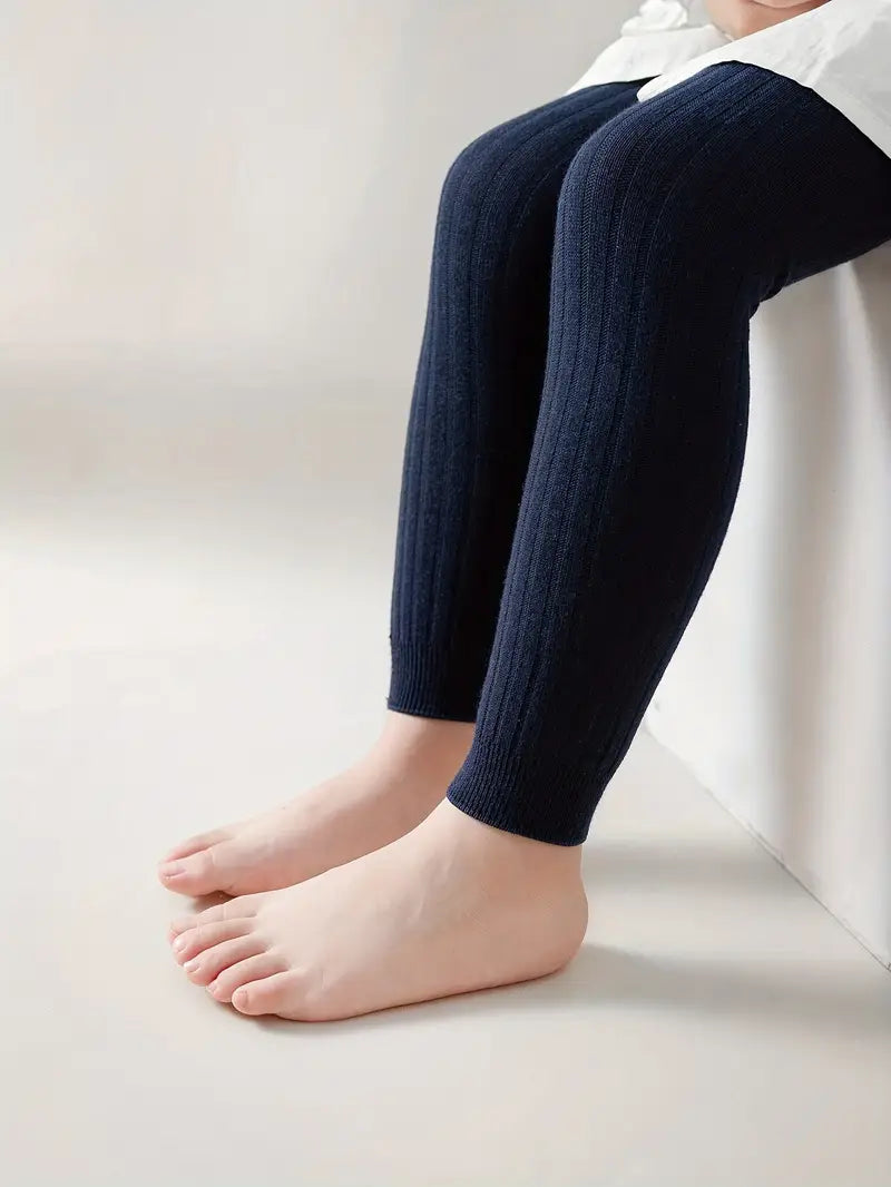 Pantalon Legging Fille Tricoté – Collant Côtelé Extensible et Confortable