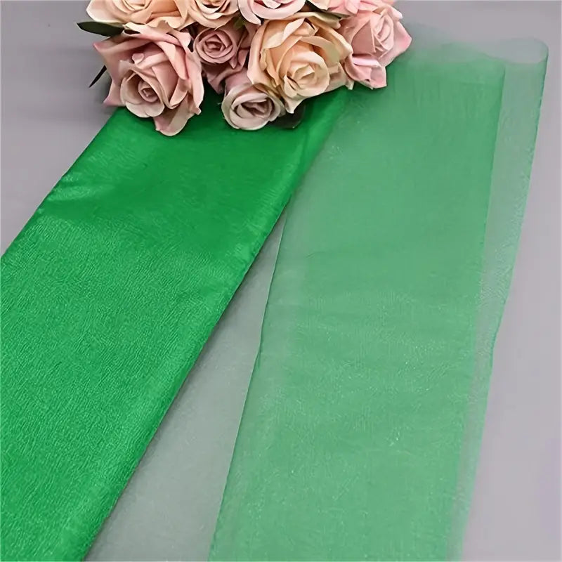 Tulle organza jaune fluo pour emballage cadeau – Rouleau tissu décoratif transparent pour artisanat, bouquets et événements
