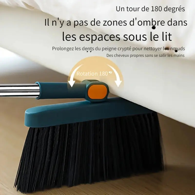 Set Balai et Pelle à Long Manche avec Brosse Anti-Poussière – Rangement Vertical et Nettoyage Facile