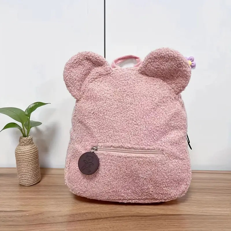 Sac à dos femme en peluche personnalisable – Style mignon, doux et confortable