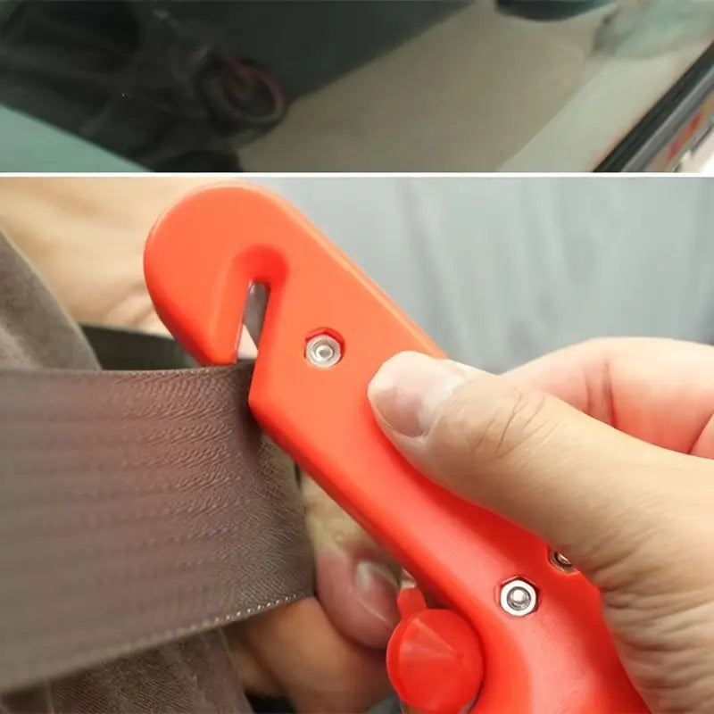 Marteau de Sécurité Voiture 2-en-1 – Brise-Vitre et Coupe-Ceinture d'Urgence