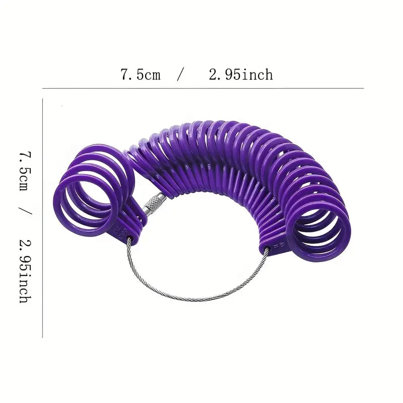 Anneaux de Mesure pour Bagues – Outil de Sizing Réglable en Plastique Noir pour Créateurs de Bijoux