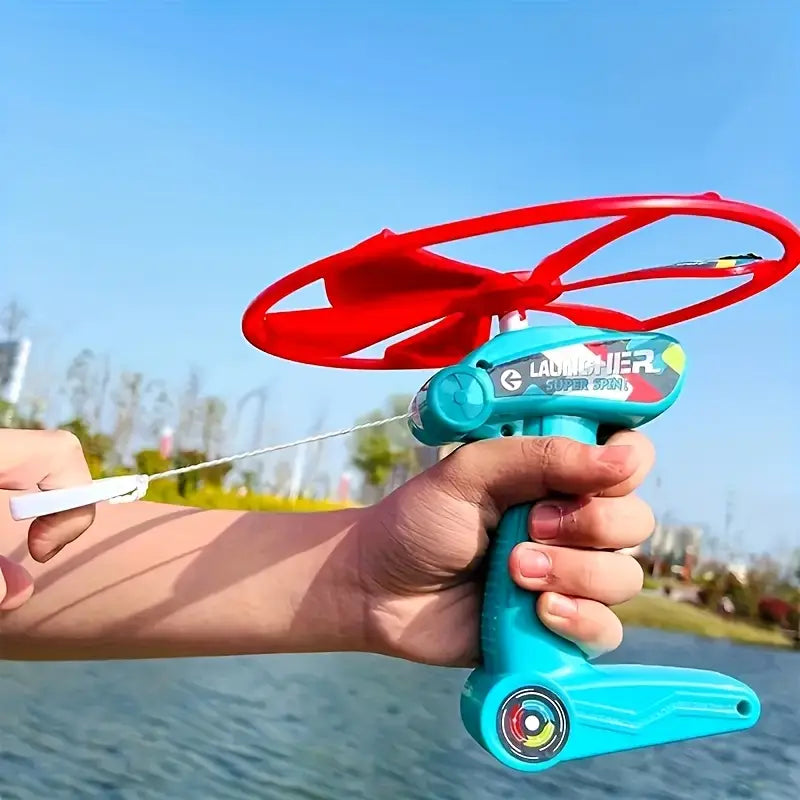Lanceur Hélice Volante pour Enfants – Jouet Volant Extérieur Amusant et Sûr