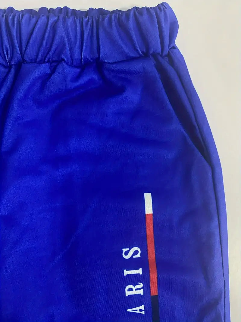 Ensemble Garçon Paris Style Sport – Sweat à Capuche et Jogging Dégradé Bleu Blanc