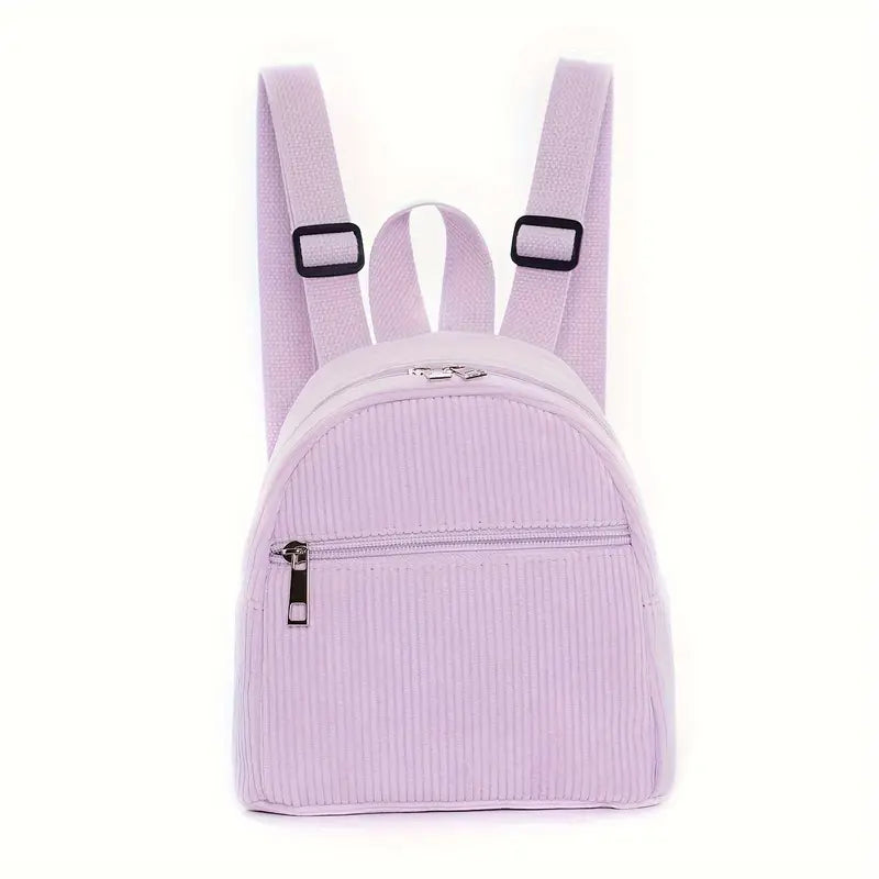 Sac à dos enfant en tissu côtelé beige – Petit sac léger et pratique pour école et sorties