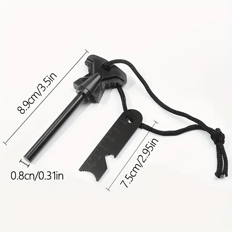 Allume-feu magnésium avec grattoir multifonction – Pierre à feu portable pour camping, survie et randonnée