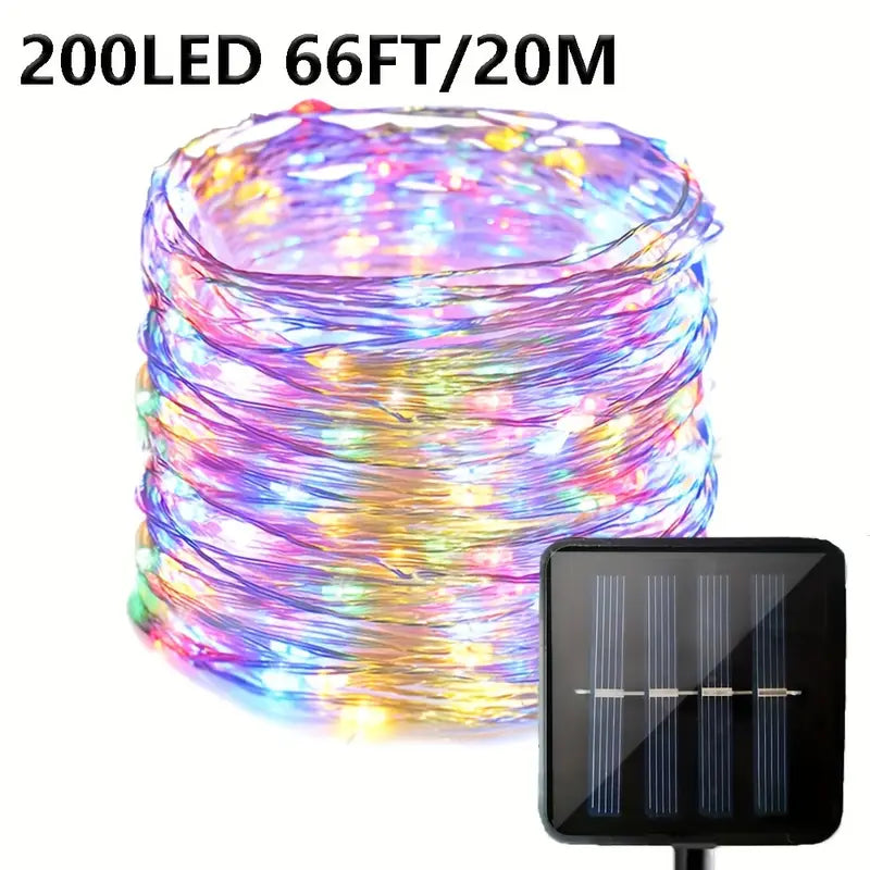 Guirlande LED Solaire Intelligente – Éclairage Ambiance Terrasse & Balcon avec Détection Automatique