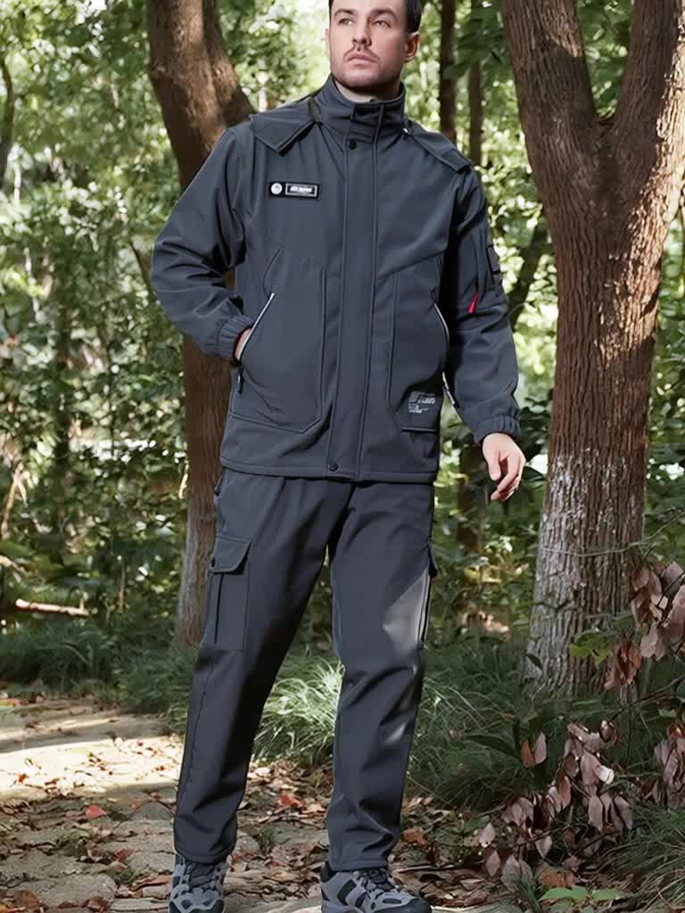 Ensemble d'hiver chaud en polaire épaisse pour hommes