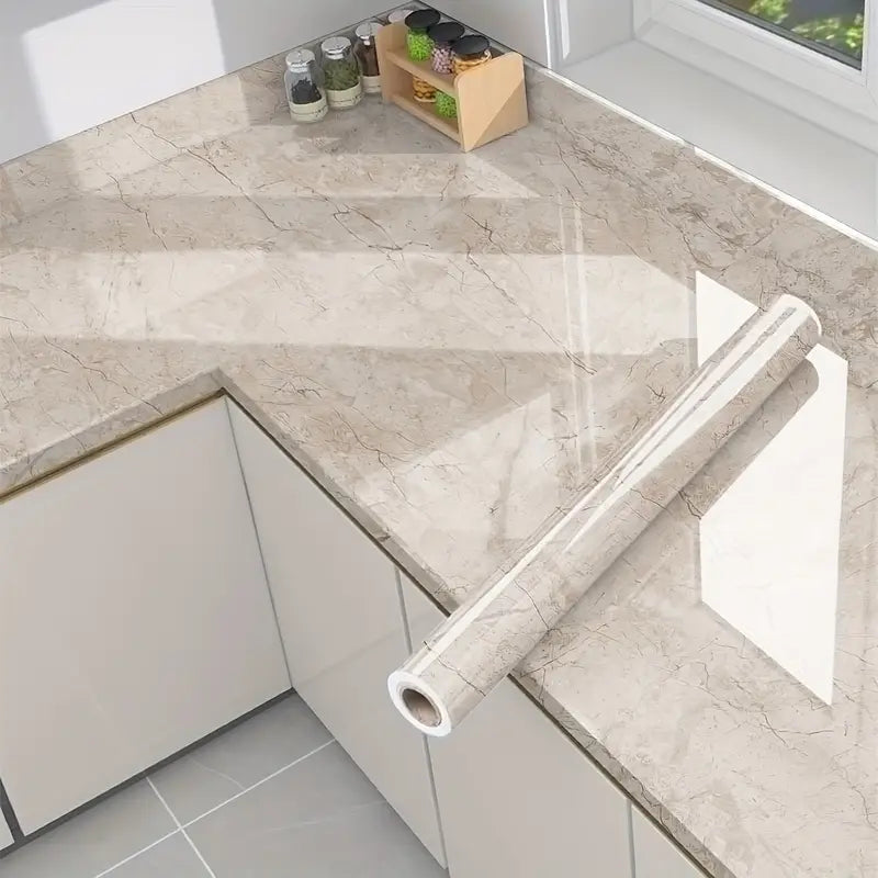 Papier Peint Adhésif Effet Terrazzo – Rouleau Étanche et Facile à Poser pour Cuisine, Salle de Bain et Meubles