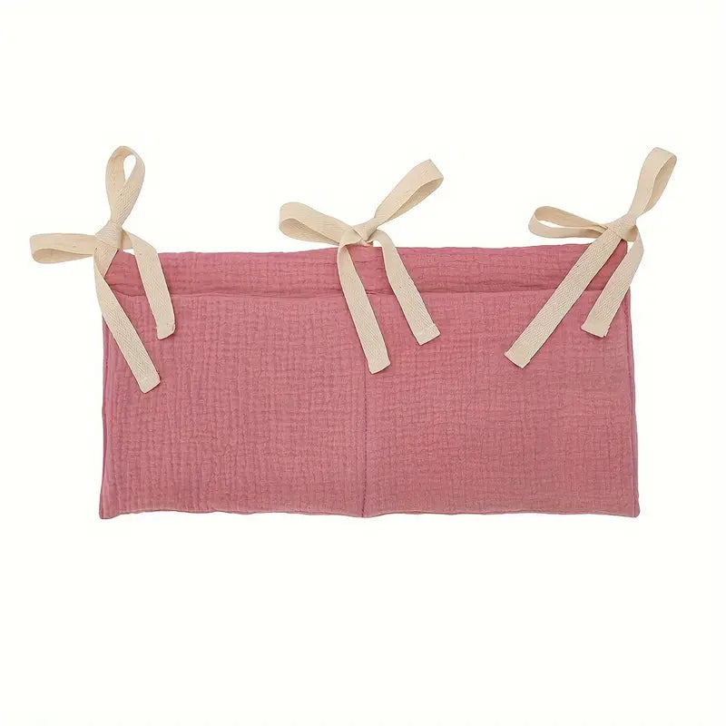Organisateur de Lit Bébé en Coton – Pochettes de Rangement Suspendues pour Jouets et Accessoires