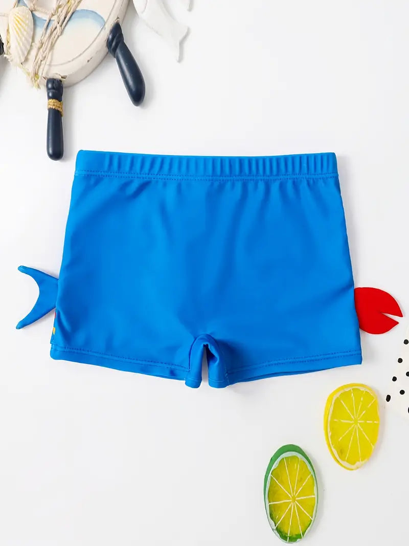 Maillot de bain garçon bleu avec motif requin et crabe – Short de bain amusant et confortable pour l’été
